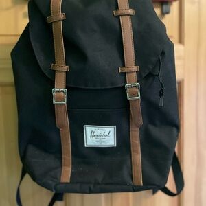 Herschel Supply Company Black Backpack with Leather Straps